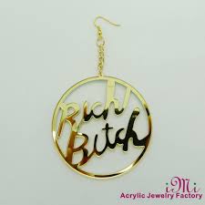 rich bitch round earrings